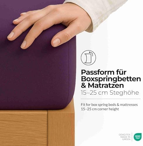 etérea Jersey-Spannbettlaken 80x200 cm Weiß – 100% Baumwolle, OEKO-TEX MADE IN GREEN & STANDARD 100