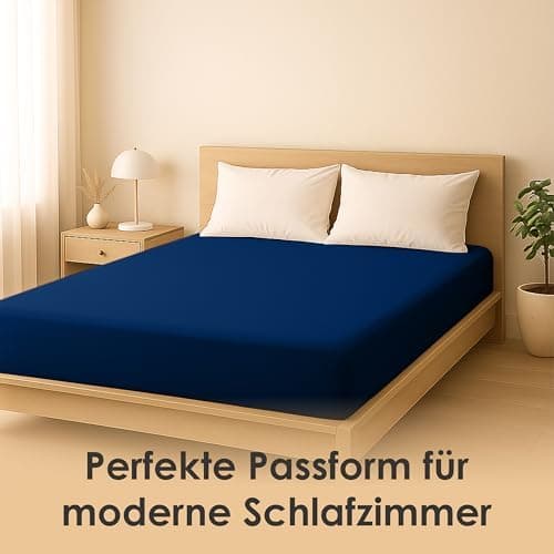 Jersey-Spannbettlaken / Spannbetttuch – 100% Baumwolle, 180x200–200x200 cm
