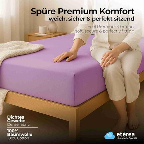 etérea Jersey-Spannbettlaken 80x200 cm Weiß – 100% Baumwolle, OEKO-TEX MADE IN GREEN & STANDARD 100
