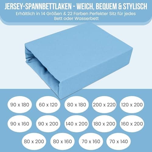 Elastisches Jersey-Spannbettlaken 90x180 cm – 100% Baumwolle, kuschelig warm
