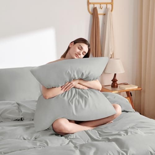 WAVVE Bettwäsche 135x200 – 4‑teiliges Mikrofaser‑Set Anthrazit (inkl. 2×80×80 cm Kissenbezüge) mit Reißverschluss, OEKO‑