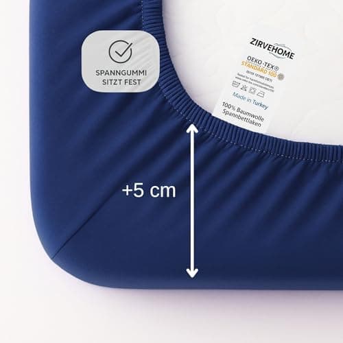 Spannbettlaken 120x200 cm – Jersey 100% Baumwolle – für Matratzen bis 25 cm Höhe