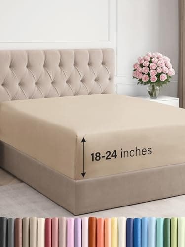 Spannbettlaken 180x200 cm – Extra tiefes Spannbetttuch bis 40 cm (16") – Weiche gebürstete Mikrofaser, knitterfrei & sch