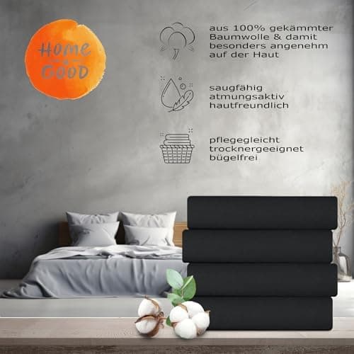 home4good Spannbettlaken 120x200 cm – Jersey 100% Baumwolle (OEKO-TEX STANDARD 100) – für Matratzenhöhe 15–25 cm, Weiß