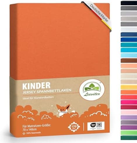 leevitex® Spannbettlaken 180x200–200x200 cm | 100% Jersey-Baumwolle | für Matratzen bis 25 cm