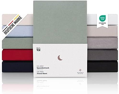 Blumtal® Premium Spannbettlaken 120x200 cm – 100% Baumwolle, OEKO‑TEX® STANDARD 100 – für Matratzen bis 25 cm