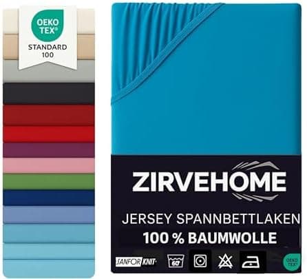 Spannbettlaken 120x200 cm – Jersey 100% Baumwolle – für Matratzen bis 25 cm Höhe