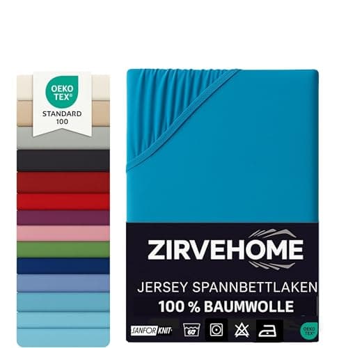 Spannbettlaken 120x200 cm – Jersey 100% Baumwolle – für Matratzen bis 25 cm Höhe