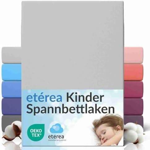 etérea Jersey-Spannbettlaken 80x200 cm Weiß – 100% Baumwolle, OEKO-TEX MADE IN GREEN & STANDARD 100