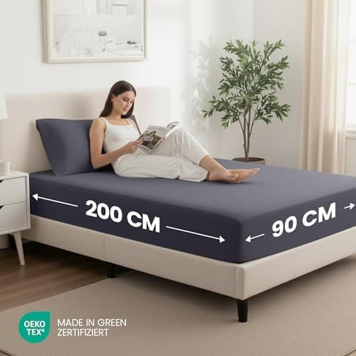 Utopia Bedding 2er-Set Spannbettlaken 140 x 200 cm – OEKO-TEX MADE IN GREEN zertifiziert – 35 cm Tiefe Tasche