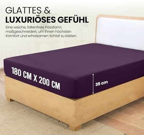 Utopia Bedding Spannbettlaken 180×200 cm – Grau, gebürstete Polyester‑Mikrofaser, OEKO‑TEX zertifiziert