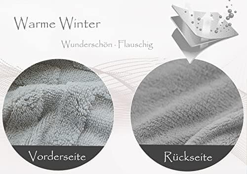 Kuschelige Plüsch-Bettwäsche 135x200 cm – Teddy-Fleece, extra warm, inkl. Kissenbezug 80x80 cm (Grau)