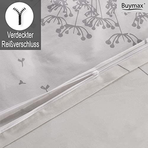 Buymax® Bettwäsche 200x200 3‑teilig (inkl. 2 x 80x80) – 100% Baumwolle Renforcé, OEKO‑TEX STANDARD 100