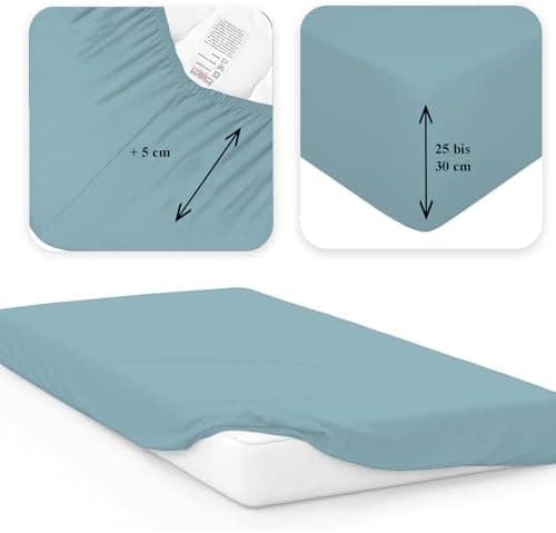 120x200 cm Jersey-Spannbettlaken – 100% Baumwolle, Weiß