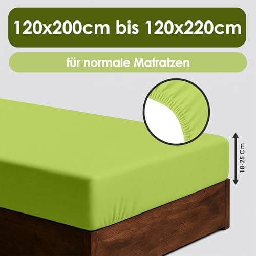 Jersey-Spannbettlaken / Spannbetttuch – 100% Baumwolle, 180x200–200x200 cm