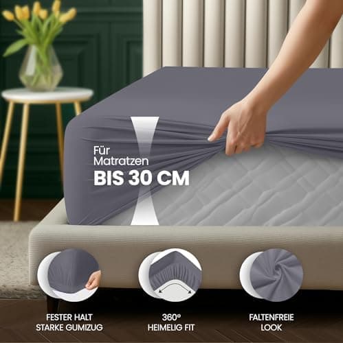 Utopia Bedding Spannbettlaken 120 x 200 cm für Matratzen bis 30 cm – gebürstete Mikrofaser, OEKO‑TEX® STANDARD 100