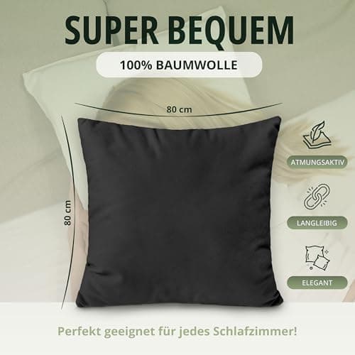 NatureMark Jersey Kissenbezüge – weich & atmungsaktiv, hautfreundlich – 40x40 cm, Anthrazit