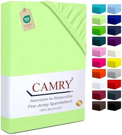 Camry Spannbettlaken 180x200–200x200 cm – Baumwoll‑Jersey Orange