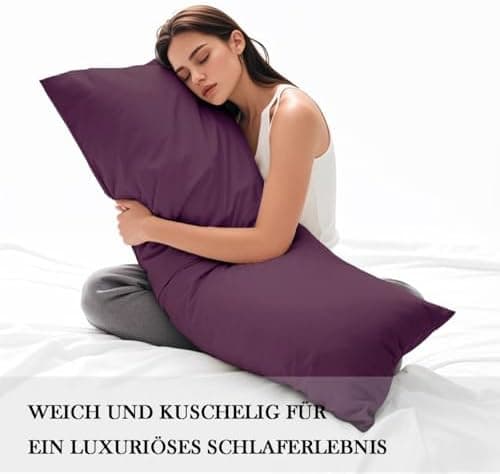 Kissenbezug 40x80 cm 2er Set – 100% Mikrofaser Beige, weich & bügelfrei mit Reißverschluss