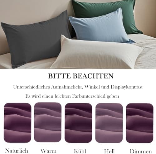 Kissenbezug 40x80 cm 2er Set – 100% Mikrofaser Beige, weich & bügelfrei mit Reißverschluss