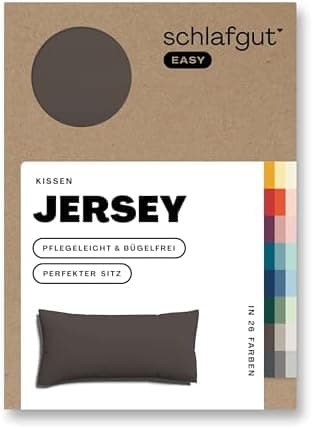 Schlafgut Easy Jersey Kissenbezug 40 x 40 cm – 100% Baumwolle, superweich & atmungsaktiv, Green Mid