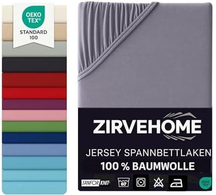 Spannbettlaken 120x200 cm – Jersey 100% Baumwolle – für Matratzen bis 25 cm Höhe