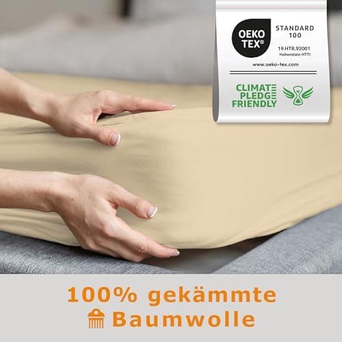 home4good Spannbettlaken 120x200 cm – Jersey 100% Baumwolle (OEKO-TEX STANDARD 100) – für Matratzenhöhe 15–25 cm, Weiß