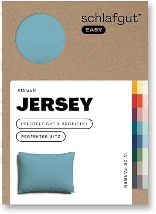 Schlafgut Easy Jersey Kissenbezug 40 x 40 cm – 100% Baumwolle, superweich & atmungsaktiv, Green Mid