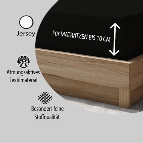 120x200 cm Jersey-Spannbettlaken – 100% Baumwolle, Weiß