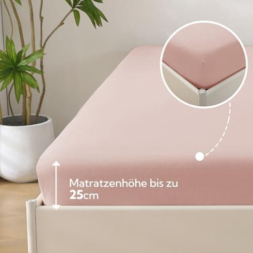 SOULFUL Spannbettlaken 120 x 200 cm (bis 25 cm Matratzenhöhe) – 100% gewaschene Baumwolle, atmungsaktiv & leinenartiger
