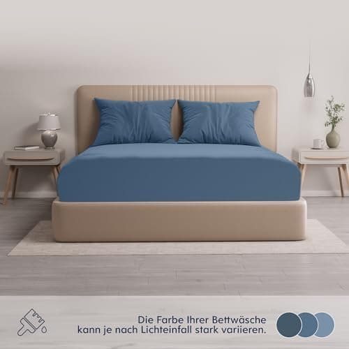 Dreamzie Topper-Spannbettlaken 180×200–200×200 cm – Jersey-Baumwolle 150 g/m², OEKO‑TEX STANDARD 100, extra niedrige Sei