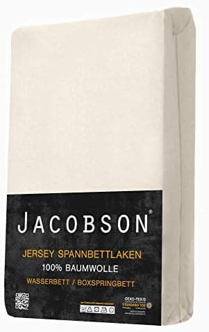 Jacobson Spannbettlaken für Wasserbett & Boxspringbett – 180 × 200 bis 200 × 220 cm
