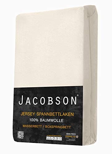 Jacobson Spannbettlaken für Wasserbett & Boxspringbett – 180 × 200 bis 200 × 220 cm