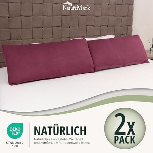 NatureMark Jersey Kissenbezüge – weich & atmungsaktiv, hautfreundlich – 40x40 cm, Anthrazit