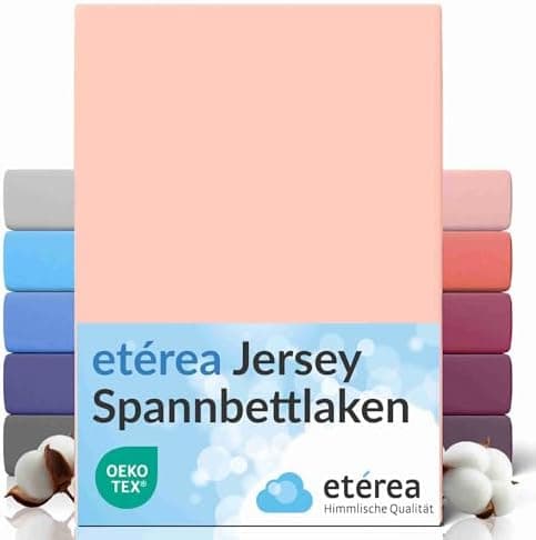 etérea Jersey-Spannbettlaken 80x200 cm Weiß – 100% Baumwolle, OEKO-TEX MADE IN GREEN & STANDARD 100