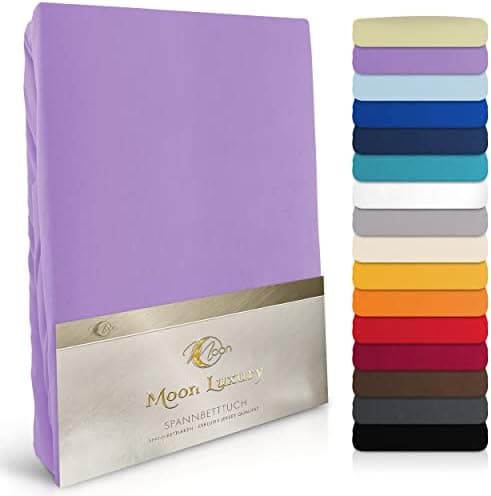 MOON-Luxury Spannbettlaken/Spannbetttuch Jersey-Stretch 230 g/m² OEKO-TEX – anthrazit, 90×200–100×220