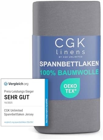 Spannbettlaken Jersey 140x200 cm – 100% Baumwolle, weich & atmungsaktiv – Rundumgummi für Matratzen bis 30 cm & Boxsprin