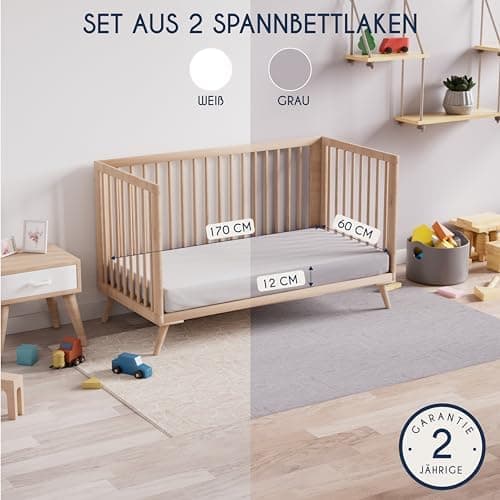 Dreamzie Spannbettlaken 90x190/200 cm – 100% Jersey‑Baumwolle, OEKO‑TEX STANDARD 100