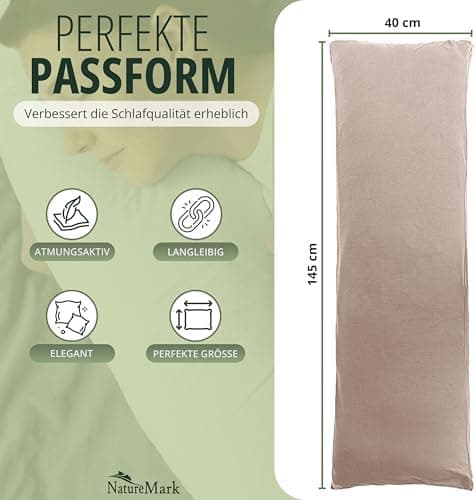 NatureMark Jersey Kissenbezüge – weich & atmungsaktiv, hautfreundlich – 40x40 cm, Anthrazit