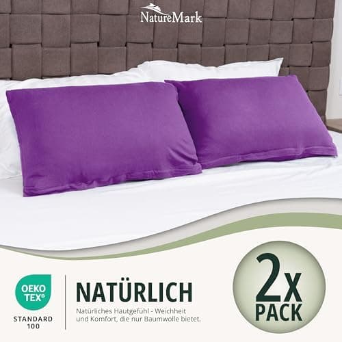 NatureMark Jersey Kissenbezüge – weich & atmungsaktiv, hautfreundlich – 40x40 cm, Anthrazit