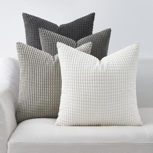 Topfinel Kissenbezüge 40x40 cm 4er-Set Rosa – Cord-Optik, flauschig, GRS‑zertifiziert