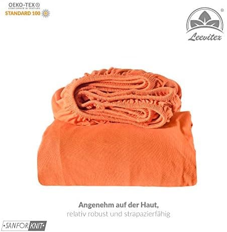 leevitex® Spannbettlaken 180x200–200x200 cm | 100% Jersey-Baumwolle | für Matratzen bis 25 cm