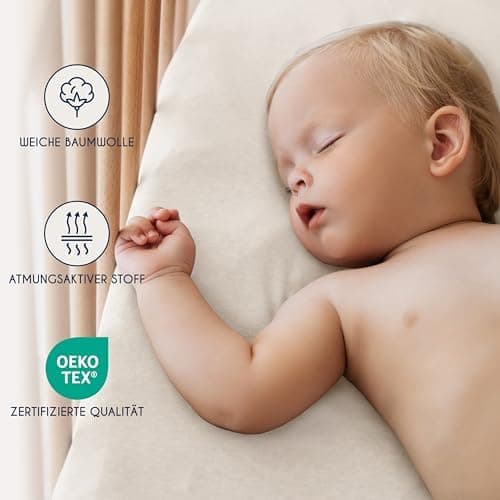 Dreamzie Spannbettlaken 90x190/200 cm – 100% Jersey‑Baumwolle, OEKO‑TEX STANDARD 100