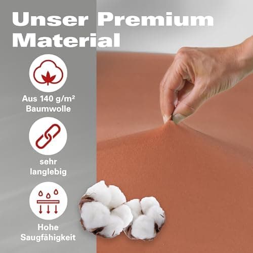 BaSaTex Bio-Jersey Spannbettlaken 120x200 cm – 100% Bio-Baumwolle, GOTS-zertifiziert – Taupe