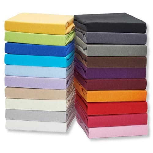 MALIKA® Spannbettlaken 120x200 cm – Jersey-Baumwolle Spannbetttuch, passend für Matratzen bis 28 cm