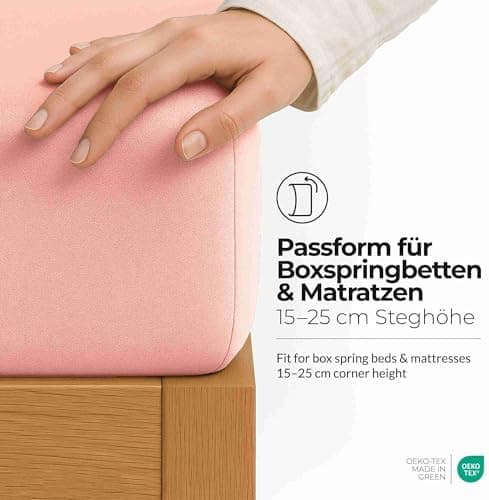 etérea Jersey-Spannbettlaken 80x200 cm Weiß – 100% Baumwolle, OEKO-TEX MADE IN GREEN & STANDARD 100