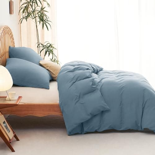 WAVVE Bettwäsche 135x200 – 4‑teiliges Mikrofaser‑Set Anthrazit (inkl. 2×80×80 cm Kissenbezüge) mit Reißverschluss, OEKO‑