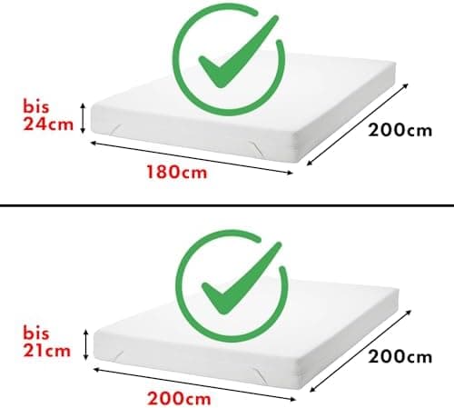 Jacobson Jersey-Spannbettlaken aus Baumwolle – OEKO-TEX STANDARD 100, 180x200–200x200 cm, Weiß