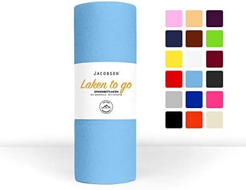 Jacobson Jersey-Spannbettlaken – 50% Baumwolle/50% Polyester, elastisch & hautsympathisch – 180–200 x 200 cm, 1er Set, N
