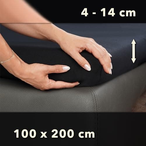 STUDIO Basic Spannbettlaken 200×220 cm – Jersey aus 100% gekämmter Baumwolle, elastisch & bügelfrei, passend für Matratz